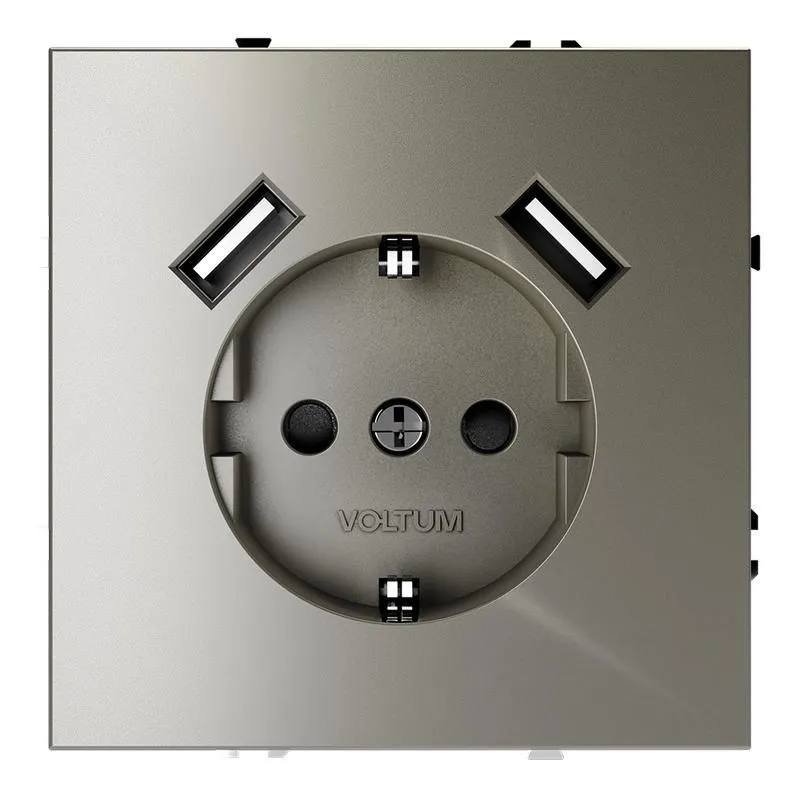 розетка 1-м сп s70 16а с usb a+a с заземл. защ. шторки механизм шелк voltum vls040404 от магазина Штепсель и батарейка.