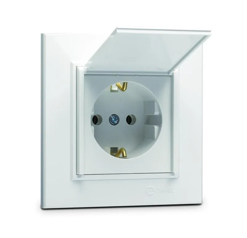 розетка с/з и крышкой (керамика) сп karea 16а ip20 бел. makel 56001009 от магазина Штепсель и батарейка.