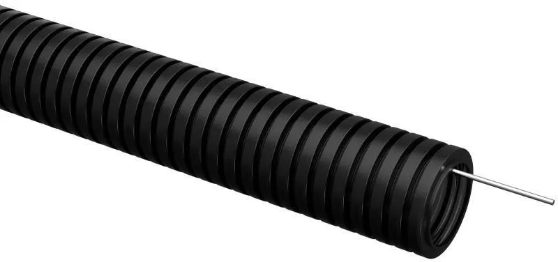 труба гофрированная пвх d40мм с протяжкой черн. (уп.15м) elasta iek et-tg21-121-040-015-k02 от магазина Штепсель и батарейка.