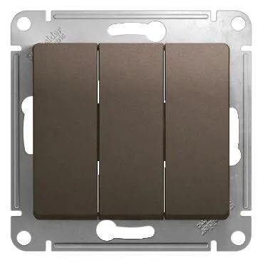 выключатель 3-кл. сп glossa 10а ip20 (сх. 1+1+1) 10ax механизм шоколад. se gsl000831 от магазина Штепсель и батарейка.