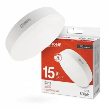 лампа светодиодная led-gx53-vc 15вт рефлектор 4000к нейтр. бел. gx53 1430лм 230в in home 4690612020822 от магазина Штепсель и батарейка.