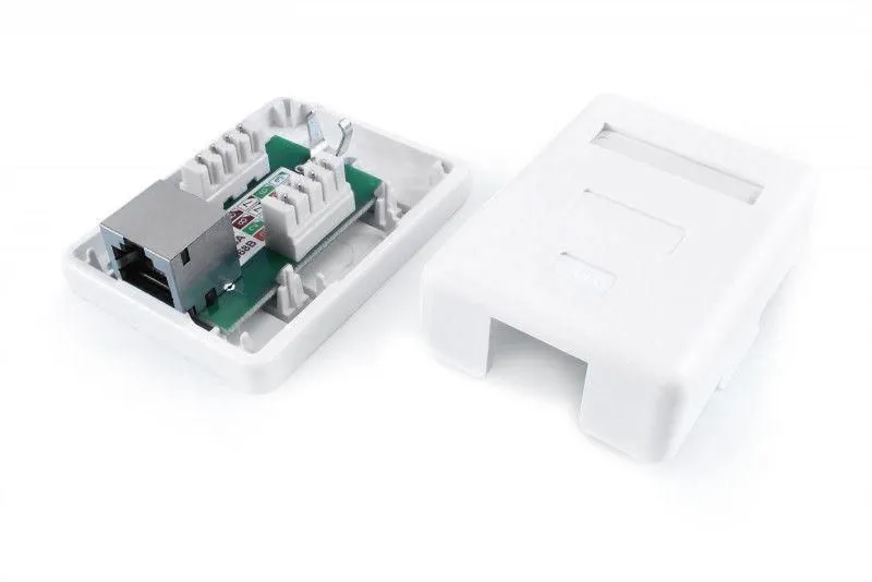 розетка компьютерная 1-м оп sb1-1-8p8c-c6-sh-wh rj45 (8p8c) кат.6 экранир. dual idc hyperline 430236 от магазина Штепсель и батарейка.