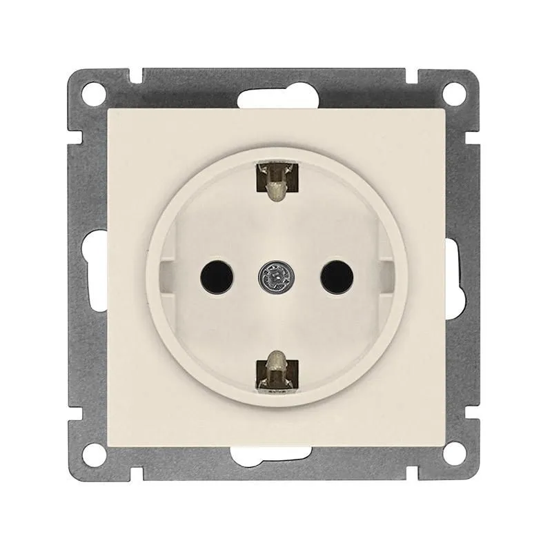розетка 1-м сп афина 16а ip20 с заземл. механизм сл. кость (ivory) universal a0028-i от магазина Штепсель и батарейка.