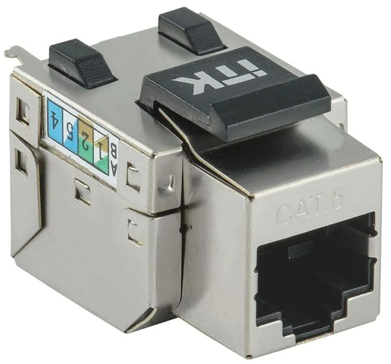 модуль keystone jack кат.6 ftp 110 idc 90 град. розет. itk cs1-1c06f-11 от магазина Штепсель и батарейка.