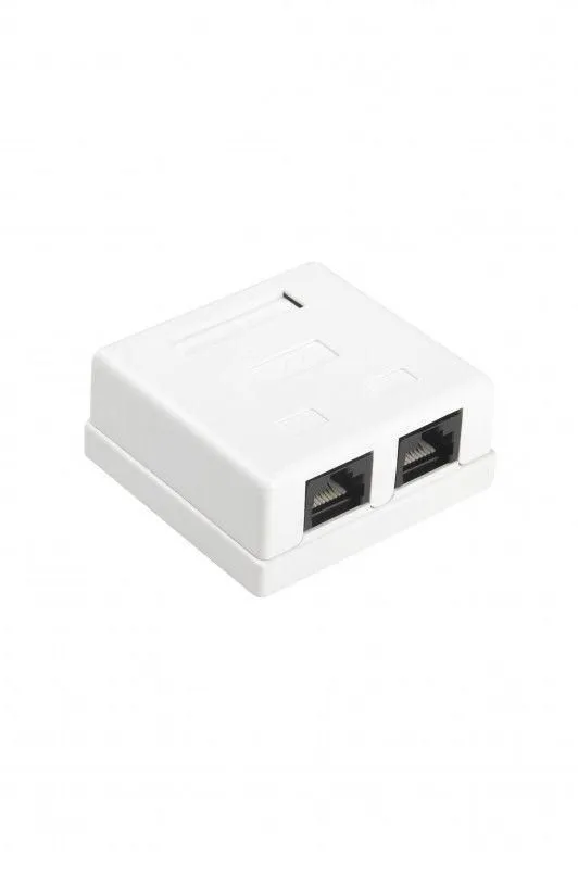 розетка компьютерная 2-м оп sb1-2-8p8c-c6-wh rj45 (8p8c) кат.6 dual idc hyperline 430235 от магазина Штепсель и батарейка.