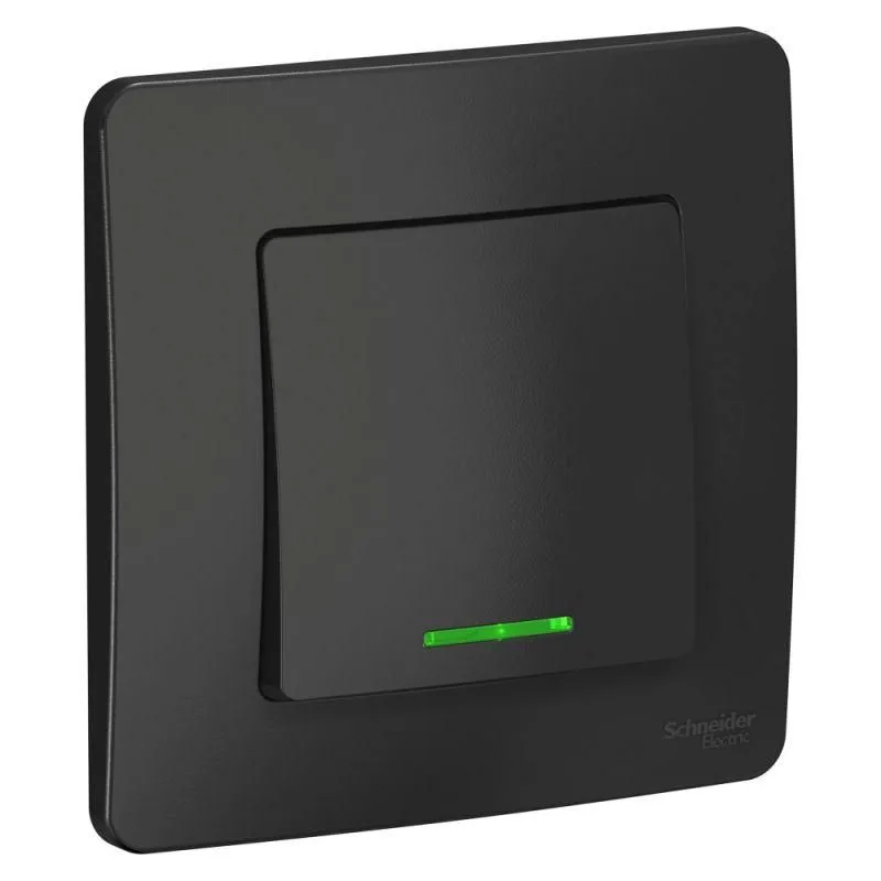 выключатель 1-кл. сп blanca 10а ip20 (сх. 1) 250в с подсветкой антрацит se blnvs010116 от магазина Штепсель и батарейка.