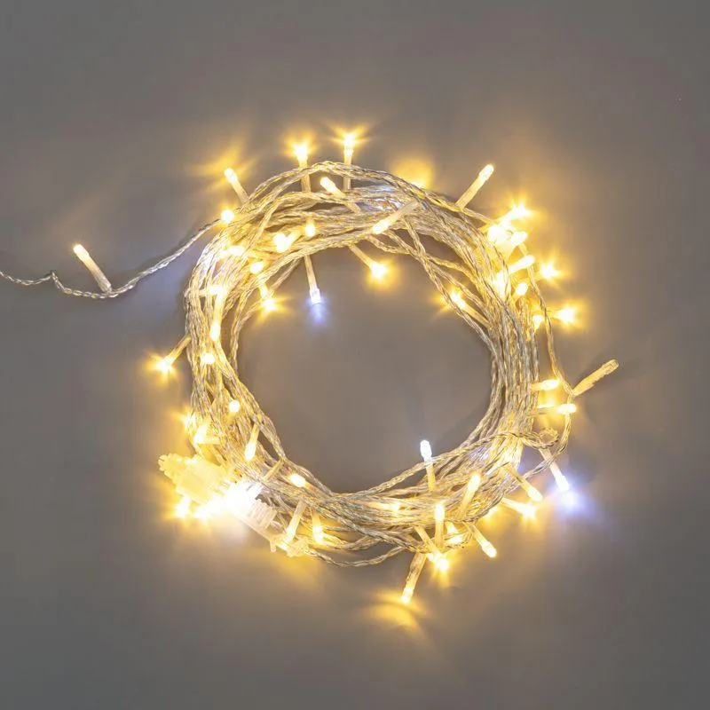 гирлянда светодиодная "нить" 10м 75led тепл. бел. 1.7вт 230в ip44 эффект мерцания провод прозр. neon-night 305-526 от магазина Штепсель и батарейка.