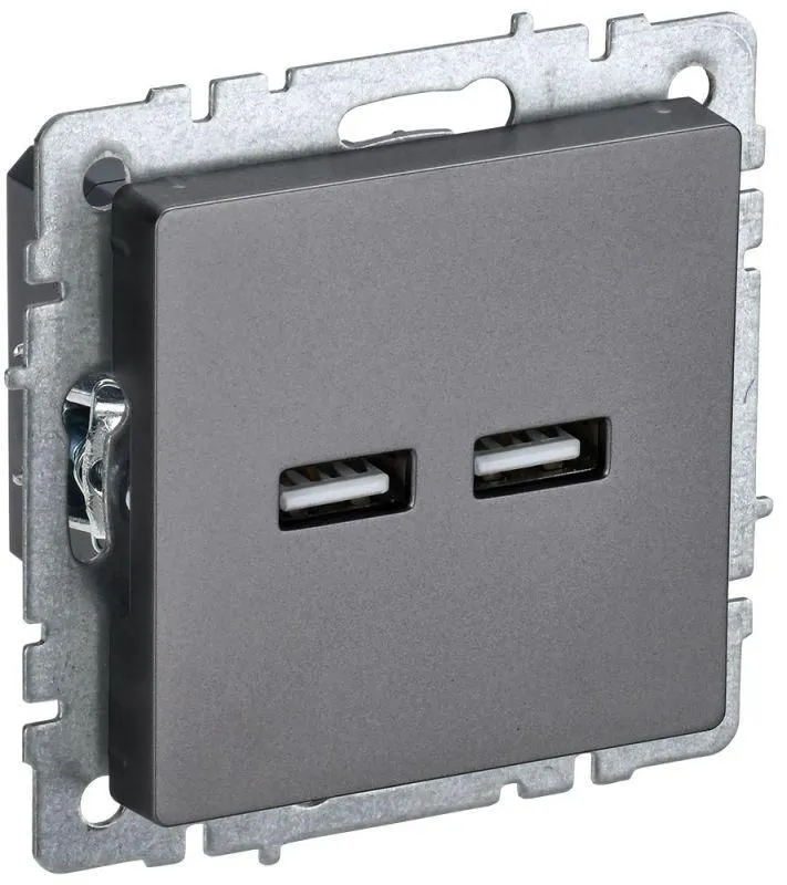 розетка brite usb a+a 3.1а рю10-1-брс механизм сталь iek br-u21-d31-k46 от магазина Штепсель и батарейка.