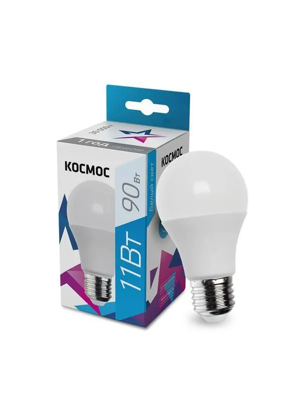 лампа светодиодная a60 11вт 4500к e27 220в космос lkecled11wa60e2745 от магазина Штепсель и батарейка.