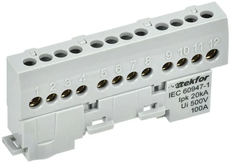 шина l "фаза" изол. на универс. держ. 6х9-12-ср tekfor iek tf-nn10-12-kl-k03 от магазина Штепсель и батарейка.
