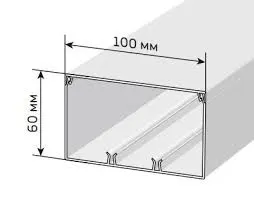 кабель-канал 100х60 l2000 с двойным замком бел.(уп. 16м) промрукав pr.0610061 от магазина Штепсель и батарейка.