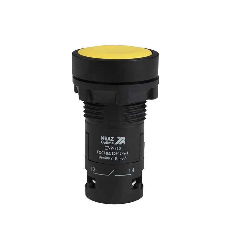 кнопка optisignal compact d22 с7-p-510 желт. 1но xb7na51 кэаз 362034 от магазина Штепсель и батарейка.