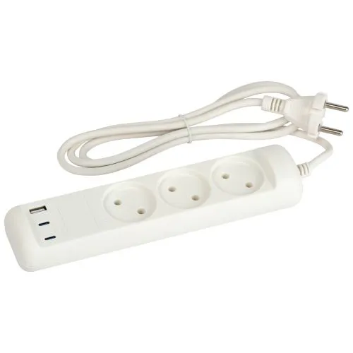 удлинитель электрический u-3-1.5m-usb-w 3 розетки + 3xusb a+c 1.5м 10а бел. эра б0069075 от магазина Штепсель и батарейка.