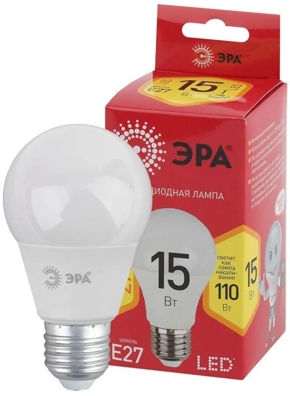 лампа светодиодная red line led a60-15w-827-e27 r 15вт a60 груша 2700к тепл. бел. e27 эра б0046355 от магазина Штепсель и батарейка.