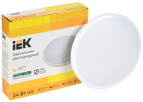 светильник led дпб 3005 24вт ip54 4000k круг белый iek от магазина Штепсель и батарейка.