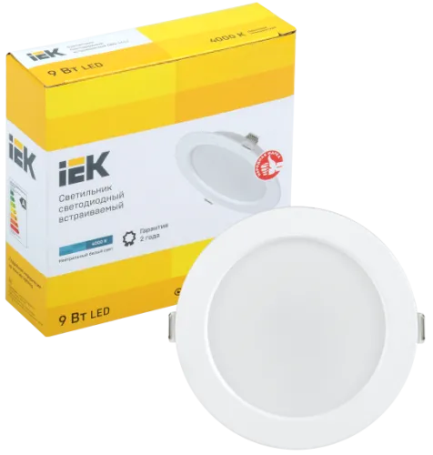 светильник дво 1612 белый, круг led 9вт 4000 ip20 iek ldvo0-1612-09-4000-k01 от магазина Штепсель и батарейка.