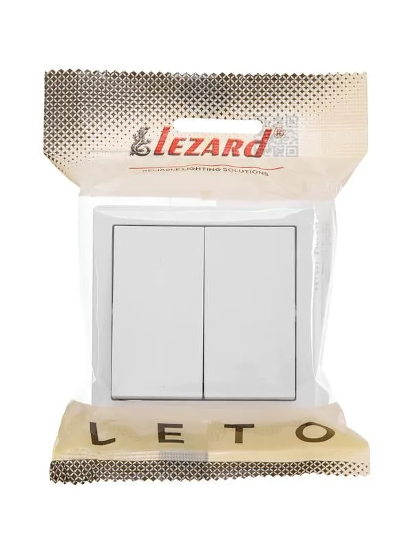 выключатель 2-кл. оп leto бел. lezard 752-0200-101 от магазина Штепсель и батарейка.