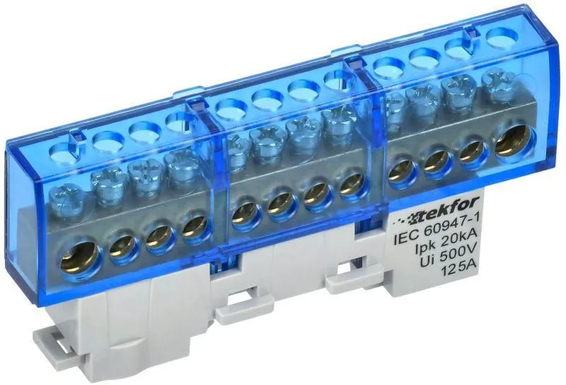 шина нулевая n изол. на универс. держ. 8х12-12-с tekfor iek tf-nn20-12-kl-k07 от магазина Штепсель и батарейка.