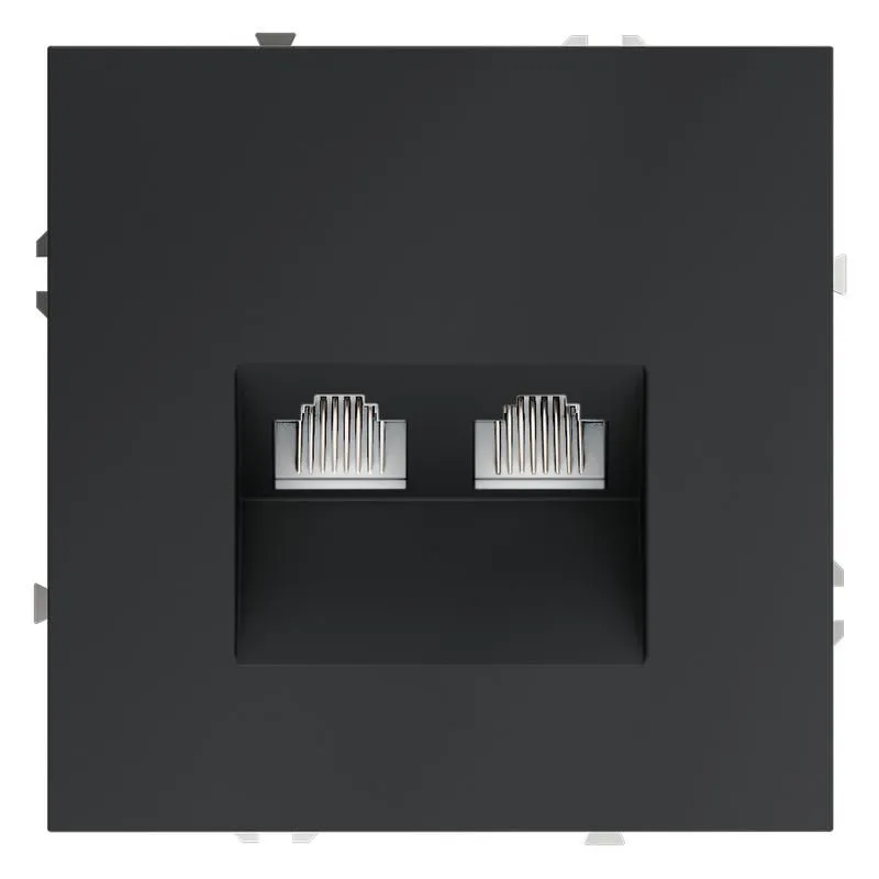 розетка компьютерная 2-м сп s70 rj45 + rj45 кат.6 механизм графит voltum vls060207 от магазина Штепсель и батарейка.