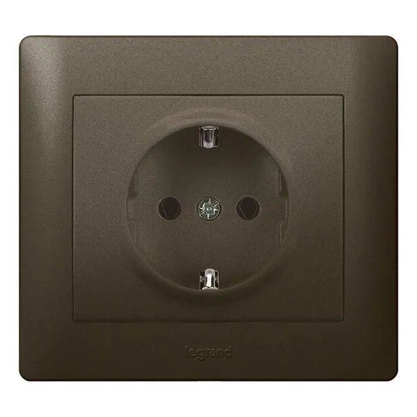 розетка 1-м сп galea life 16а ip20 2p+e немецк. стандарт с лицев. панелью механизм бронз. leg 771262 от магазина Штепсель и батарейка.