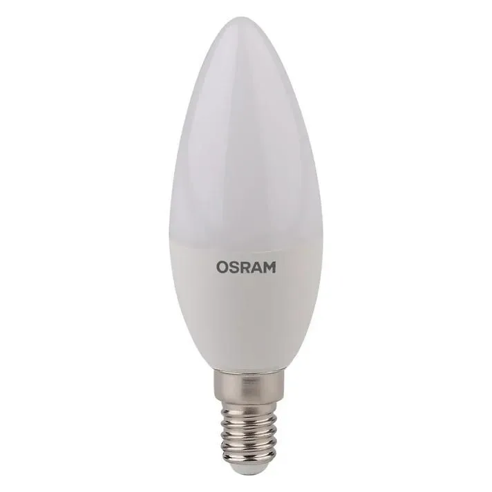лампа светодиодная led star classic b 40 5w/827 5вт свеча матовая 2700к тепл. бел. e14 470лм 220-240в пластик. osram 4052899971608 от магазина Штепсель и батарейка.